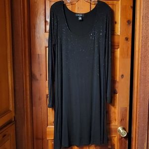 Karen Kane SzXL Black beaded long sleeved dress,like new
